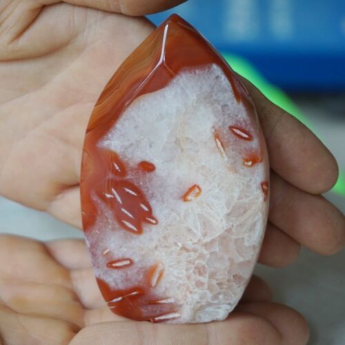 1.8KG 3.8LB 10Pcs Natural Red Carnelian Agate Crystal Point Flame Palm Stone Healing