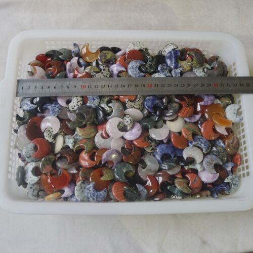 2KG 230Pcs 4.4LB Tiny Natural Quartz Crystal Jasper Moon Mixed Gem Stones Healing 3cm