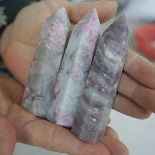 2KG 4.4LB 26Pcs Natural Red Tourmaline Quartz Crystal Points Tower Obelisk Healing Bulk