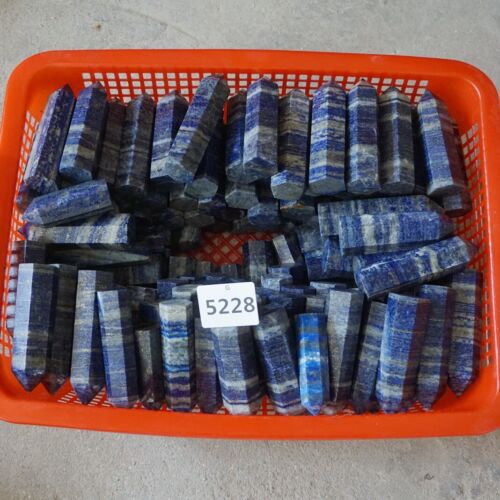 4.4LB 2KG 18Pcs Natural Lapis Lazuli & Pyrite Crystal Point Tower Healing Bulk