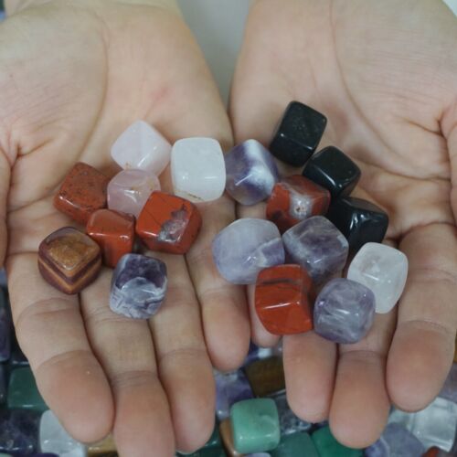 5KG 11LB 870Pcs Tiny Natural Quartz Crystal Jasper Square Mixed Gem Tumbled Stones Healing