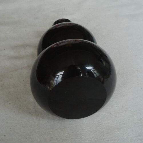 5 Pieces 4.2KG 4.8" Natural Black Obsidian Quartz Crystal Luck Gourd Carving Healing 12cm