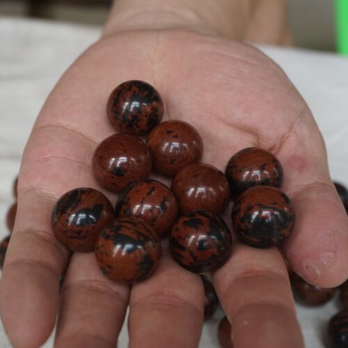 200 Pcs 4.3LB Natural Tiny Mahogany Obsidian Quartz Crystal Sphere Ball Healing 20mm