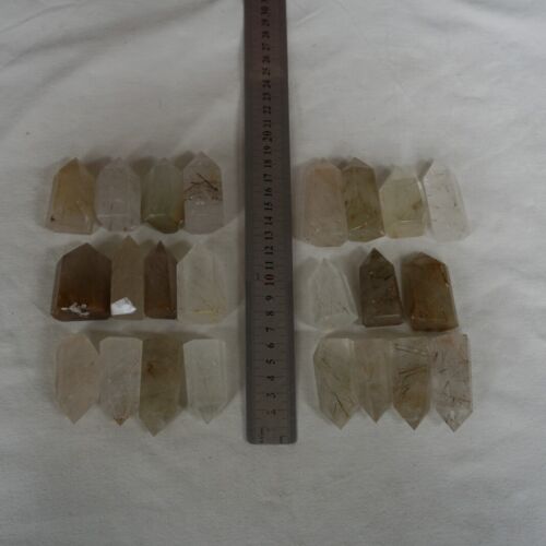 1KG 2.2LB 23Pcs Natural Gold Hair Rutile Quartz Crystal Point Tower Polished Healing