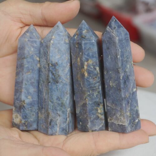 24Pcs 2KG,4.4LB Natural Blue Rose Quartz Crystal Point Tower Polished Healing Brazil