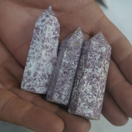 2KG 20Pcs 4.4LB Natural Purple Mica Lepidolite Crystal Point Tower Healing Africa .