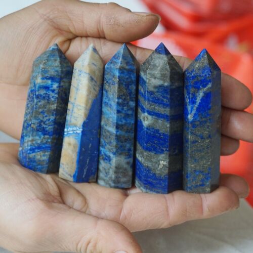 4.4LB 2KG 32Pcs Natural Lapis Lazuli & Pyrite Crystal Point Tower Healing