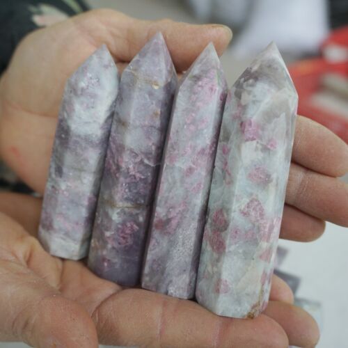 2KG 4.4LB 26Pcs Natural Red Tourmaline Quartz Crystal Points Tower Obelisk Healing Bulk