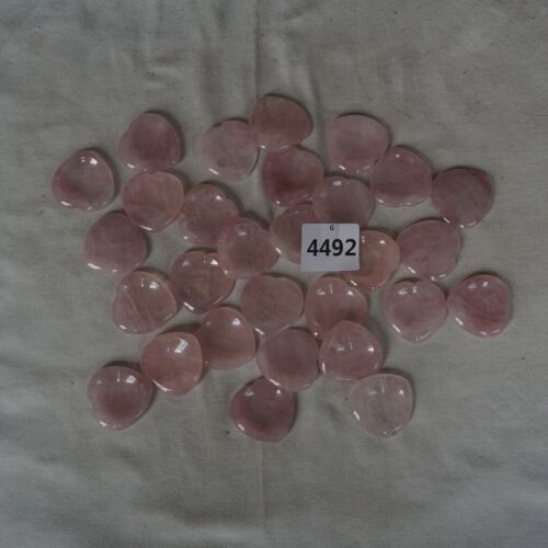 50Pcs 0.7kg Natural Rose Quartz Crystal Love Heart Decompression Stone Worry Stone Healing