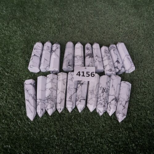 2kg 40Pcs 4.4LB Natural White Howlite Crystal Point Tower Obelisk Polished Healing