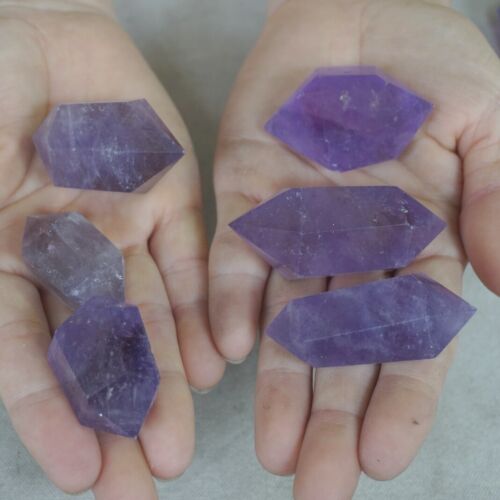 2KG 60Pcs 4.4LB Natural Purple Amethyst Quartz Crystal Double Point Wand Healing