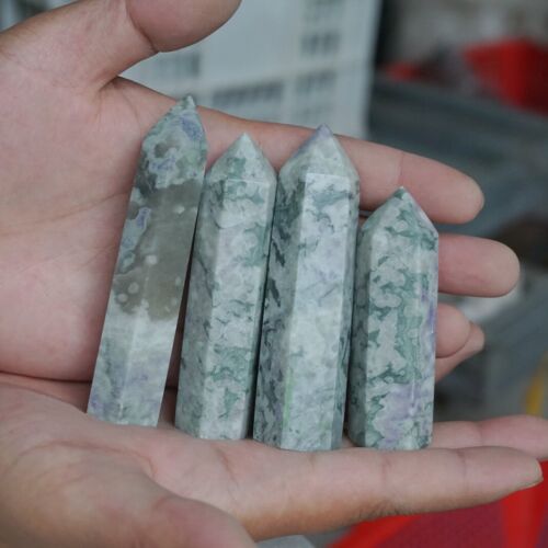 2KG 4.4LB 22Pcs Natural Auspicious Jasper Crystal Point Tower Luck Stone Healing