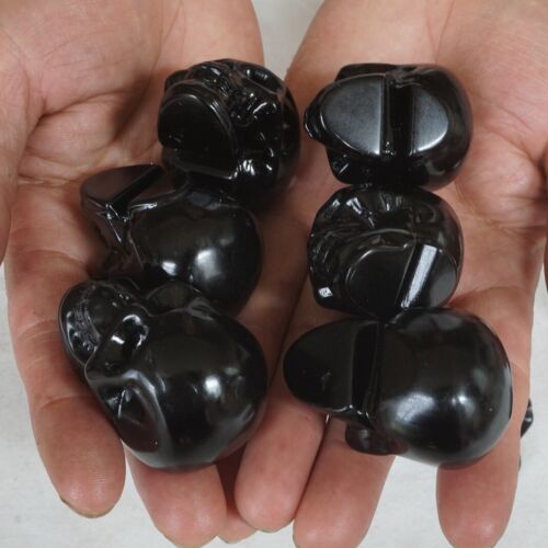 20Pcs 3.2LB Small Natural Obsidian Quartz Crystal Skull Head Carving Healing