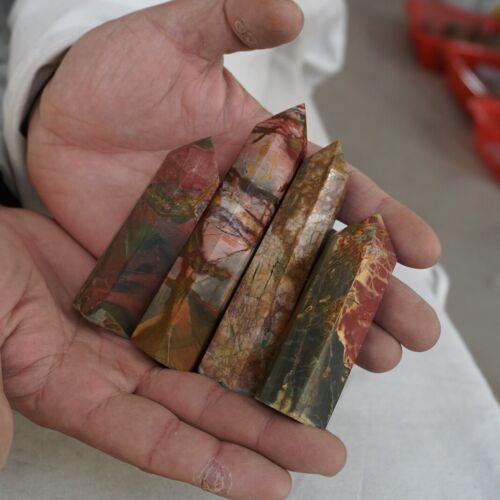 2kg 20Pcs 4.4LB Cherry Creek Jasper Multicolor Picasso Crystal Points Tower Healing