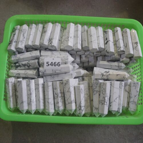 24Pcs 2KG 4.4LB Natural White Howlite Crystal Point Tower Obelisk Polished Healing