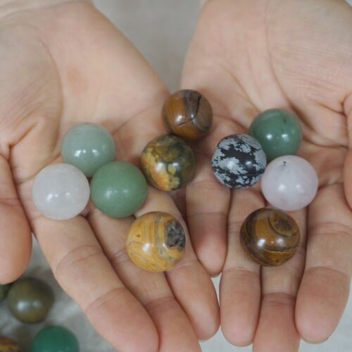 2Kg 180Pcs 4.4LB Natural Quartz Crystal Jasper Sphere Balls Mixed Stones Healing 2cm