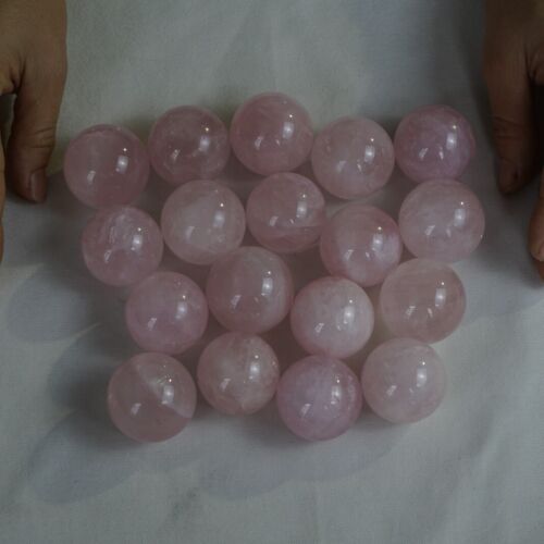 2KG 4.4LB 36Pcs Small Natural Pink Rose Quartz Crystal Sphere Ball Healing 32-35mm