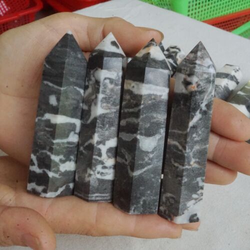 5KG 11LB 65Pcs Natural Zebra Rock Jasper Crystal Point Tower Healing Sinkiang Bulk