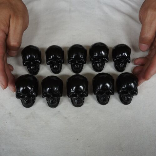 20Pcs 3.2LB Small Natural Obsidian Quartz Crystal Skull Head Carving Healing