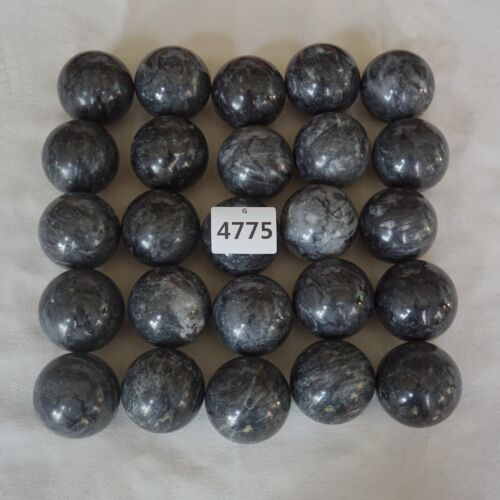 5kg 11LB 25Pcs Natural Black Flower of Fog Jasper Quartz Crystal Sphere Ball Healing