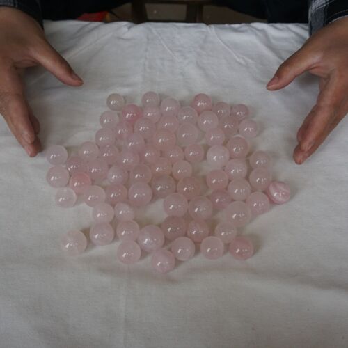 2kg 4.4LB 120Pcs Natural Small Pink Rose Quartz Crystal Sphere Ball Healing 19-23mm