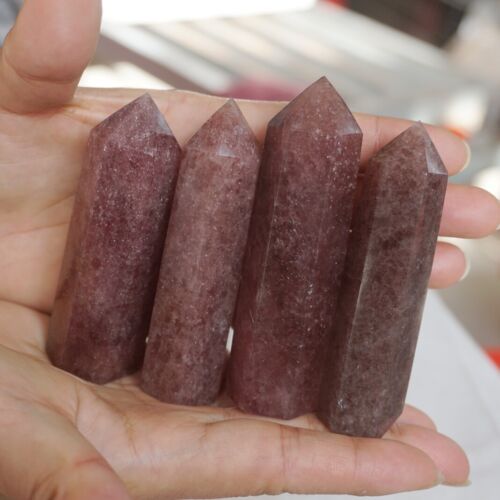 2KG 4.4LB 26Pcs Natural Red Strawberry Quartz Crystal Point Tower Fuchsite Healing