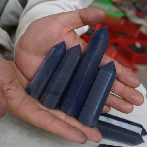 2KG 20 Pieces Natural Blue Aventurine Jasper Crystal Obelisk Point Tower Healing