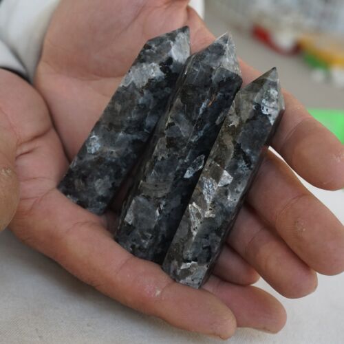 2KG 4.4LB 22Pcs Natural Flashy Larvikite Labradorite Crystal Points Tower Healing