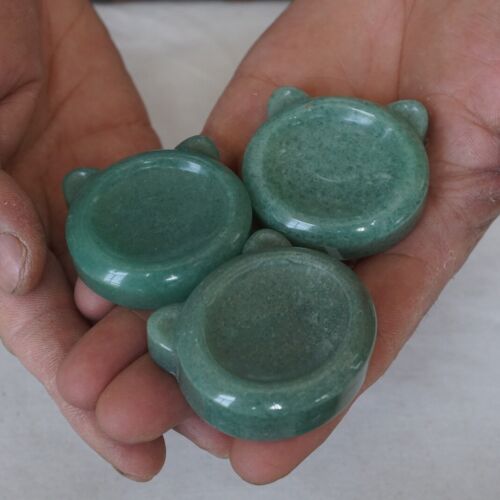 20Pcs 2.4LB Green Aventurine Jasper Crystal Thumb Bowl Decompression Stone Bulk