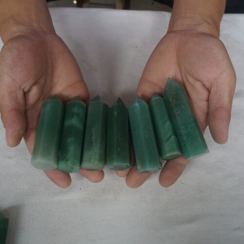 2kg 4.4LB 24Pcs Natural Green Aventurine Jade Crystal Point Tower Polished Healing