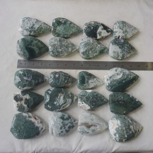 5KG 11LB 20Pcs Natural Moss Agate Carnelian Quartz Palm Stone Point Flame Healing