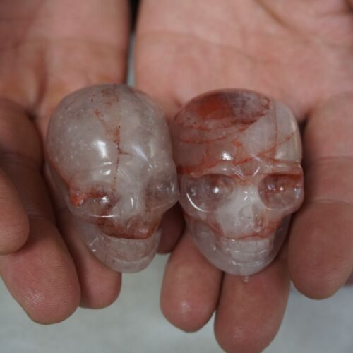 20 Pieces 1.8kg Small Natural Red Hematoid Quartz Crystal Skull Carving Head Healing