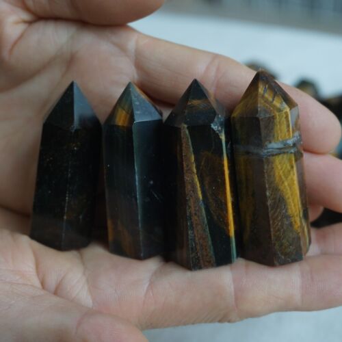 2KG 4.4LB 78Pcs Smaller Natural Blue Yellow Tiger Eye Quartz Crystal Point Tower Healing