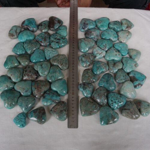 5KG 11LB 58Pcs Natural Green Amazonite Quartz Crystal Heart Palm stone Healing