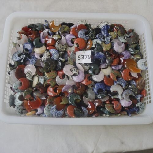 2KG 230Pcs 4.4LB Tiny Natural Quartz Crystal Jasper Moon Mixed Gem Stones Healing 3cm