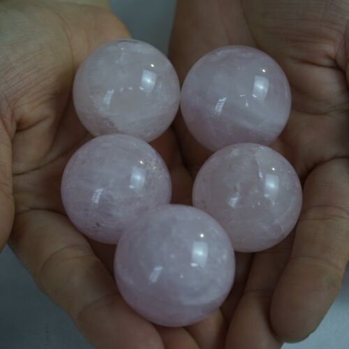 2KG 4.4LB 36Pcs Small Natural Pink Rose Quartz Crystal Sphere Ball Healing 32-35mm