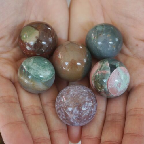 1KG 2.2LB 33Pcs Natural Ocean Jasper Onyx Quartz Crystal Sphere Ball Healing 26-29mm