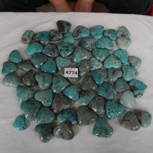 5KG 11LB 58Pcs Natural Green Amazonite Quartz Crystal Heart Palm stone Healing