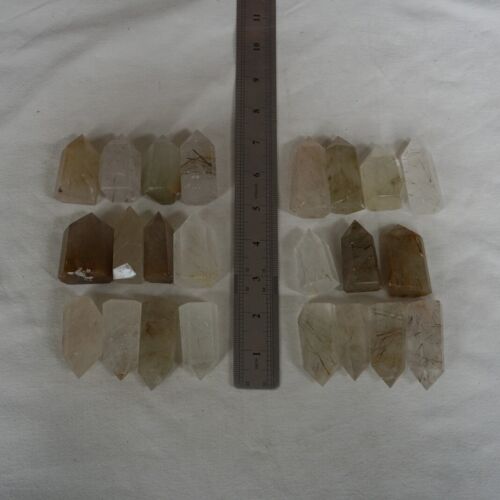 1KG 2.2LB 23Pcs Natural Gold Hair Rutile Quartz Crystal Point Tower Polished Healing