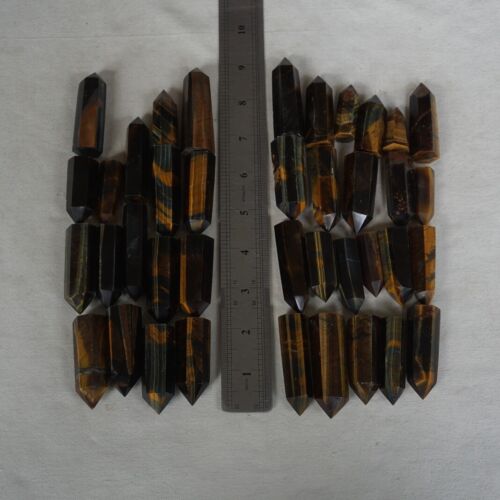 2KG 4.4LB 78Pcs Smaller Natural Blue Yellow Tiger Eye Quartz Crystal Point Tower Healing