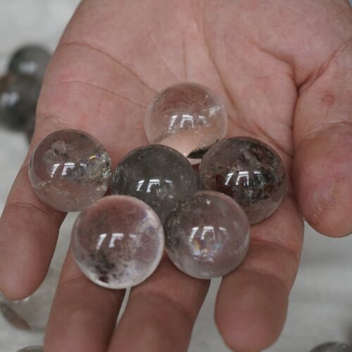 2KG 100Pcs Natural Phantom Ghost Clear Quartz Crystal Sphere Ball Healing 20-28mm 