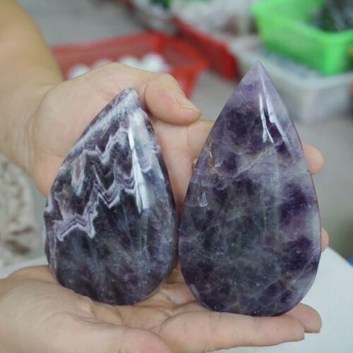 3KG 6.6LB 10Pcs Natural Phantom Chevron Amethyst Crystal Point Flame Palm Stone Healing