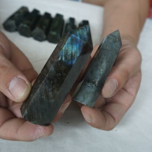 2kg 4.4LB 28Pcs Natural Rainbow Labradorite Crystal Point Tower Polished Healing