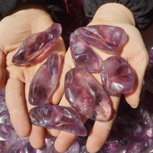 11LB 270Pcs Raw Natural Purple Amethyst Quartz Crystal Tumbled Healing Bulk