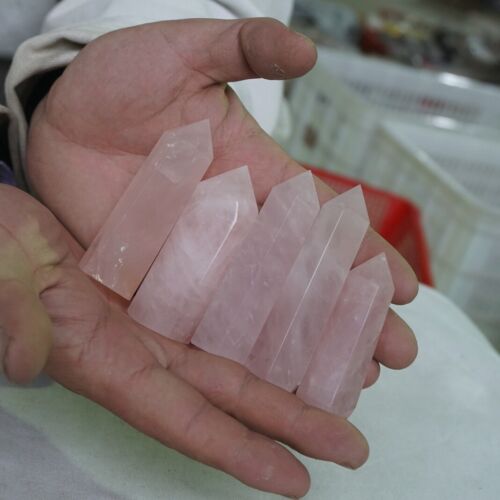 2KG 4.4LB 30Pcs Natural Pink Rose Quartz Crystal Point Tower Polished Healing