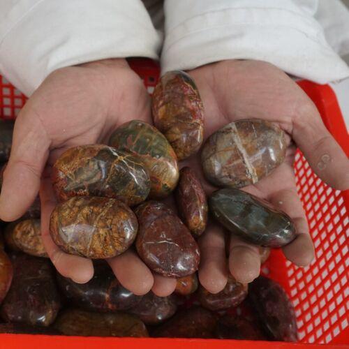 5kg 60 Pieces 11LB Cherry Creek Jasper Picasso Crystal Tumbled Palm Stone Healing