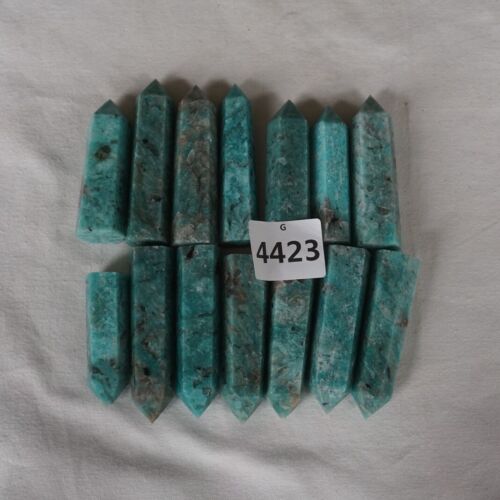 2KG 4.4LB 28Pcs Natural Green Amazonite Quartz Crystal Points Tower Wand Healing