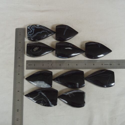 2.8KG 6LB 20Pcs Natural Black Carnelian Agate Crystal Point Flame Palm Stone Healing