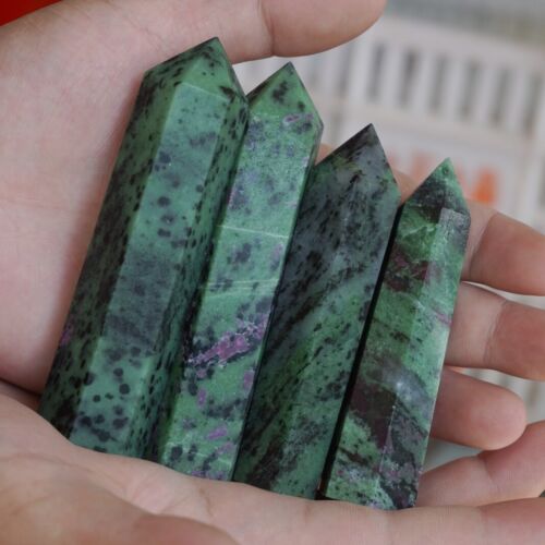 2kg 4.4LB 20Pcs Natural Green Ruby Zoisite Gem Stone Crystal Point Tower Healing