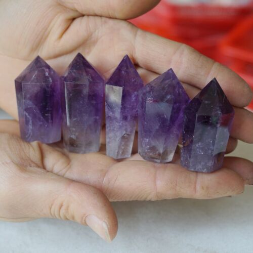 2KG 4.4LB 56Pcs Natural Purple Amethyst Quartz Crystal Point Tower Polished Healing